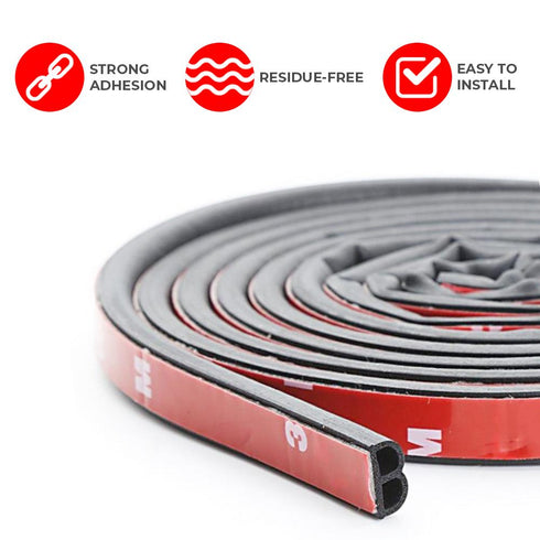 32 Feet Car Door Seal Strip, Rubber Seal Self Adhesive Weather Stripping, B Shape, Pack of 2